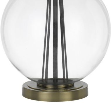 Saltaro Sherpi 46 Inch Metal And Glass Globe Table Lamp, Dimmer, Brass Finish- Saltoro Sherpi. View a larger version of this product image.