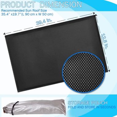 Zone Tech Car Mesh Sun Roof Magnetic Sun Shade - Premium Quality, Foldable, Cool Sun and Mosquito Blocking Breathable Mesh Sun Shade Blocks UV Sun by Parking Trips Great Protection, Easy Installation. View a larger version of this product image.