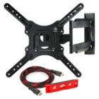 Alternate image 0 for Mountio MX1 Full Motion Articulating TV Wall Mount Bracket for 32"-52" LED LCD Plasma Flat Screen Monitor up to 60 lbs and VESA 400x400mm