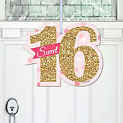 Big Dot of Happiness Sweet 16 - Hanging Porch 16th Birthday Party Outdoor Decorations - Front Door Decor - 1 Piece Sign