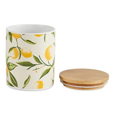 DII Design Set of 3 Ceramic Kitchen Lidded Canisters in Lemon. View a larger version of this product image.