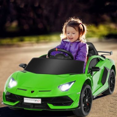 Slickblue 12 V Licensed Lamborghini SVJ RC Kids Ride On Car with Trunk and  Music-Green | buybuy BABY