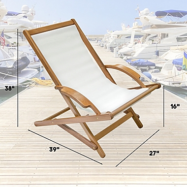 Prime Teak - Folding Sun Chair with Batyline Sling. View a larger version of this product image.