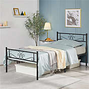 Topeakmart Twin Size Metal Platform Bed Frame with Headboard and Footboard
