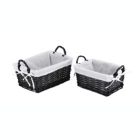 Alternate image 0 for Cheungs Home Indoor Decorative Willow Baskets with Fabric Liners - Large, Set of 2, Black
