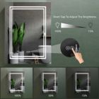 Alternate image 2 for Vyaya Ontario 24 in. W x 32 in. H Rectangular Silver Aluminum Recessed or Surface Mount LED Mirror Medicine Cabinet