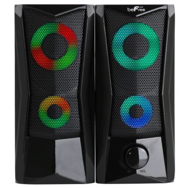 beFree Sound Computer Gaming Speakers with Color LED RGB Lights. View a larger version of this product image.