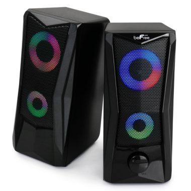 beFree Sound Computer Gaming Speakers with Color LED RGB Lights. View a larger version of this product image.