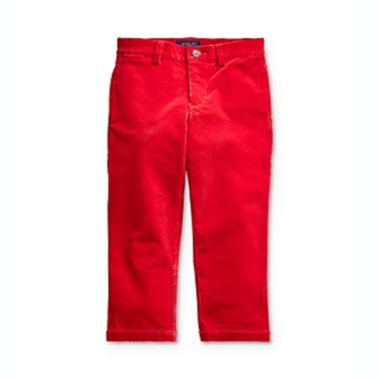 Ralph Lauren Boy's Madison Stretch Corduroy Slim Fit Pants Red Size 3T. View a larger version of this product image.