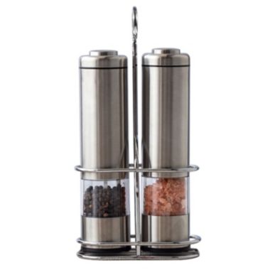 Stock Preferred Electric Salt Pepper Mill Grinder Shaker Adjustable Coarseness Durable Silver. View a larger version of this product image.