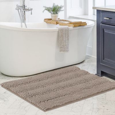 Extra Large 2pc Loop Design Bath Mat Sets Non Slip Water Absorbent Bathroom Rugs 