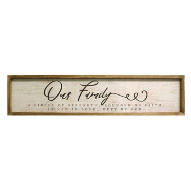 HomeRoots Home Decor Our Family Wooden and Metal Wall Decor - 321211. View a larger version of this product image.