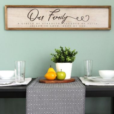 HomeRoots Home Decor Our Family Wooden and Metal Wall Decor - 321211. View a larger version of this product image.