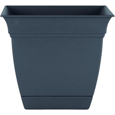 The HC Companies Outdoor/Indoor Plastic Planter Eclipse Square, Warm Gray, 8''. View a larger version of this product image.