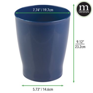 mDesign Plastic Small Round Trash Can Wastebasket Garbage Bin, 4 Pack ...