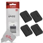 Alternate image 0 for Four Canon LP-E12 Rechargeable Lithium-Ion Battery for Canon EOS Rebel T3 & T5
