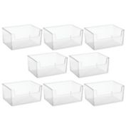 mDesign Open Front Plastic Storage Bin for Cube Furniture, 10" W, 8 Pack - Clear