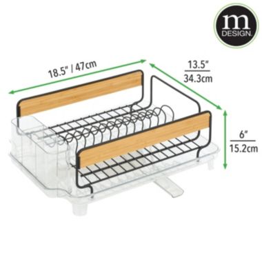 mDesign Large Dish Drying Rack with Swivel Spout, 3 Pieces. View a larger version of this product image.