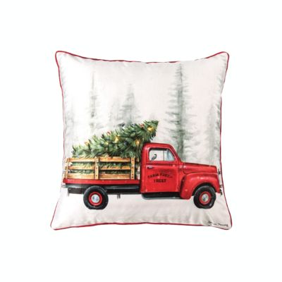 C&F Home Holiday Truck Cruiser Led Light-Up Pillow