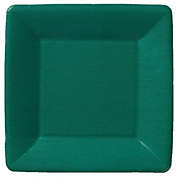 Ideal Home Range 7 Inch Square Dessert Paper Plate, Classic Linen Dark Green, 8 Count