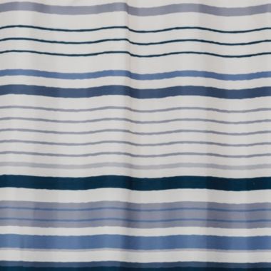 Saturday Knight Ltd Cubes Stripe 3D Geometric Cubes Design Bath Shower Curtain With 12 Eyelet Holes - 70" x 72", Blue. View a larger version of this product image.