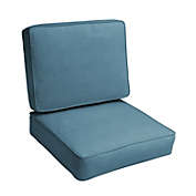 Outdoor Living and Style 25" Denim Blue Sunbrella Deep Seating Pillow and Single Chair Cushion