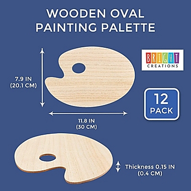 Bright Creations Unfinished Wood Oval Painting Palette (12 x 8 In, 12 Pack). View a larger version of this product image.
