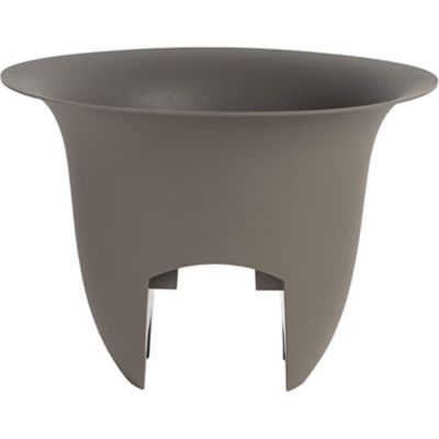 Bloem Modica Plastic Rail Pot Planter, Charcoal 12"