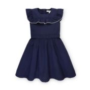 Hope & Henry Girls&#39; Ruffle Yoke Party Dress (Navy Seersucker, 2T)