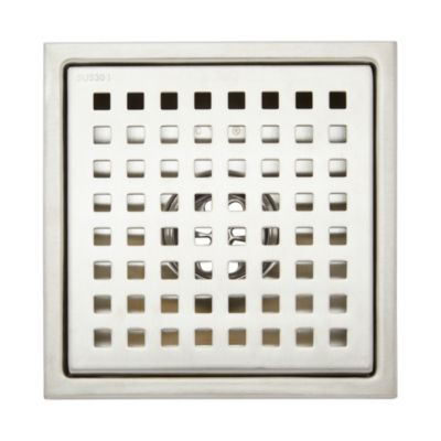 Built Industrial 6-Inch Stainless Steel Square Shower Drain Cover for Shower Floor, Sink (Silver)