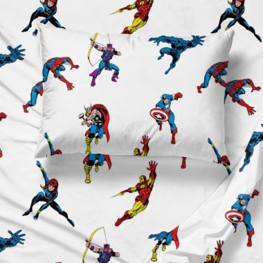 Saturday Park Marvel Invincible 100% Organic Cotton Sheet Set. View a larger version of this product image.