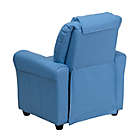 Alternate image 3 for Flash Furniture Contemporary Light Blue Vinyl Kids Recliner With Cup Holder And Headrest - Light Blue Vinyl