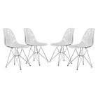 Alternate image 0 for LeisureMod Cresco Molded Plastic Eiffel Side Chair, Set of 4 - Clear