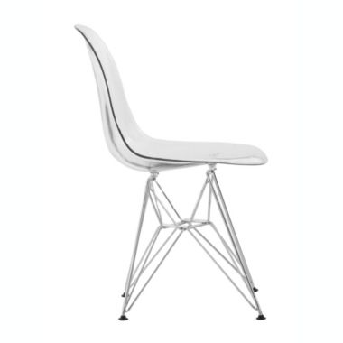 LeisureMod Cresco Molded Plastic Eiffel Side Chair, Set of 4 - Clear. View a larger version of this product image.