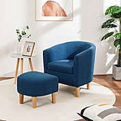 Kitcheniva Modern Accent Single Sofa Chair with Ottoman