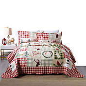 MarCielo 3 Piece Christmas Quilt Bedspread Set B009