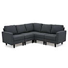 Alternate image 0 for Contemporary Home Living 5-Piece Charcoal Gray Contemporary Style Plush Sectional Couch Sofa Set 35.5"