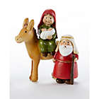 Alternate image 0 for Resin Red and Green Nativity on Donkey Figurine 3.5 Inches Tall