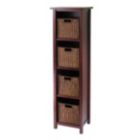 Alternate image 0 for Milan 5-Pc Storage Shelf with 4 Wicker Baskets, Walnut