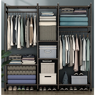 e-joy Garment Rack Shelf Cloth Organizer Free Standing Closet (60 in x 60 in x 16 in). View a larger version of this product image.