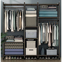 e-joy Garment Rack Shelf Cloth Organizer Free Standing Closet (60 in x 60 in x 16 in)