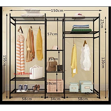 e-joy Garment Rack Shelf Cloth Organizer Free Standing Closet (60 in x 60 in x 16 in). View a larger version of this product image.