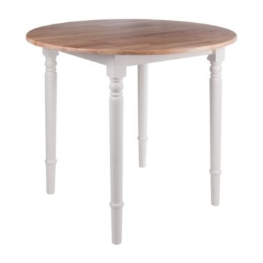Winsome Sorella Round Drop Leaf Table, Natural & White. View a larger version of this product image.
