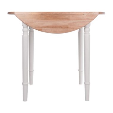 Winsome Sorella Round Drop Leaf Table, Natural & White. View a larger version of this product image.