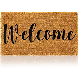 Juvale Natural Coir Doormat, Welcome Mats for Front Door (30 x 17 In)