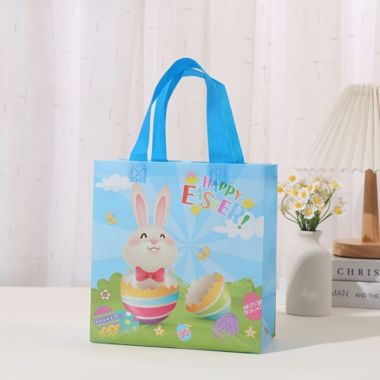 Department Store Easter Gift Bunny Tote Bags - 4pcs Non Woven Goodie Treat Eggs Bags With Handles For Easter Kids Party Favor And Egg Hunt - 9*8.7*4.3inch. View a larger version of this product image.