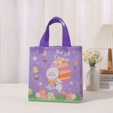 Department Store Easter Gift Bunny Tote Bags - 4pcs Non Woven Goodie Treat Eggs Bags With Handles For Easter Kids Party Favor And Egg Hunt - 9*8.7*4.3inch. View a larger version of this product image.