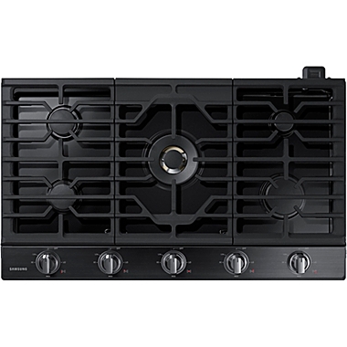 Samsung 36 inch Black Stainless 5 Burner Gas Cooktop. View a larger version of this product image.