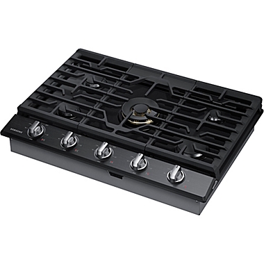 Samsung  36 inch Black Stainless 5 Burner Gas Cooktop. View a larger version of this product image.