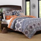 Alternate image 1 for Greenland Home Fashions Medina High Quality Medallion Print Comfort Bedding Set - 5 - Piece - King 95" x 105" - Saffron